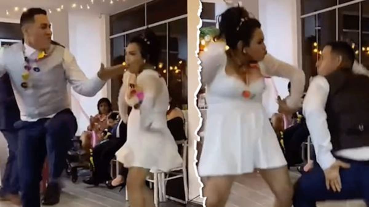 Novios utilizan "eso tilín" como su baile de bodas