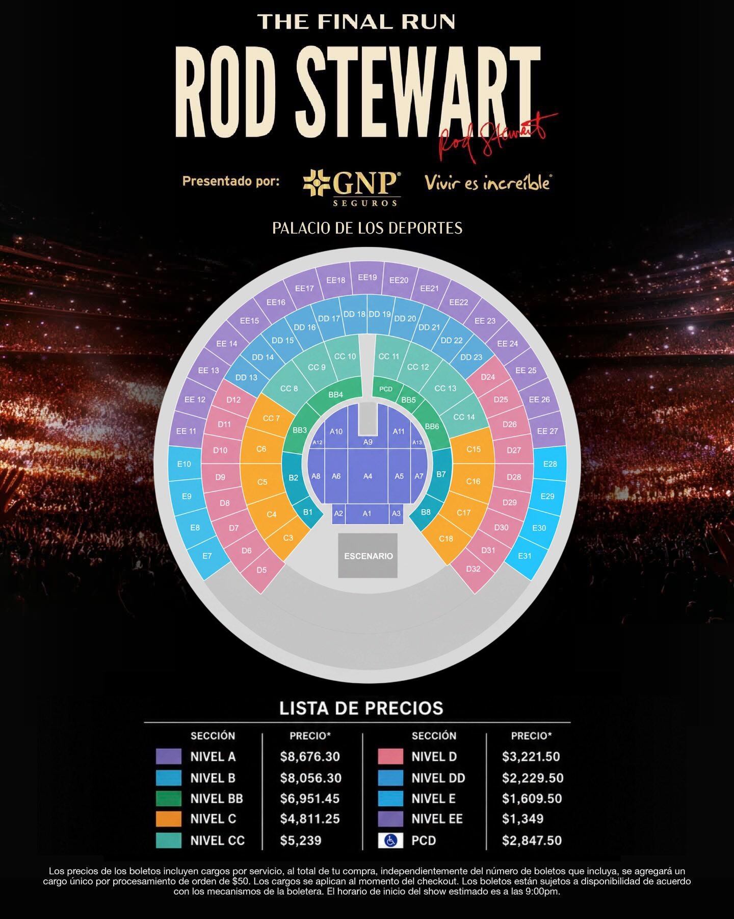Rod Stewart en México - Mapa CDMX