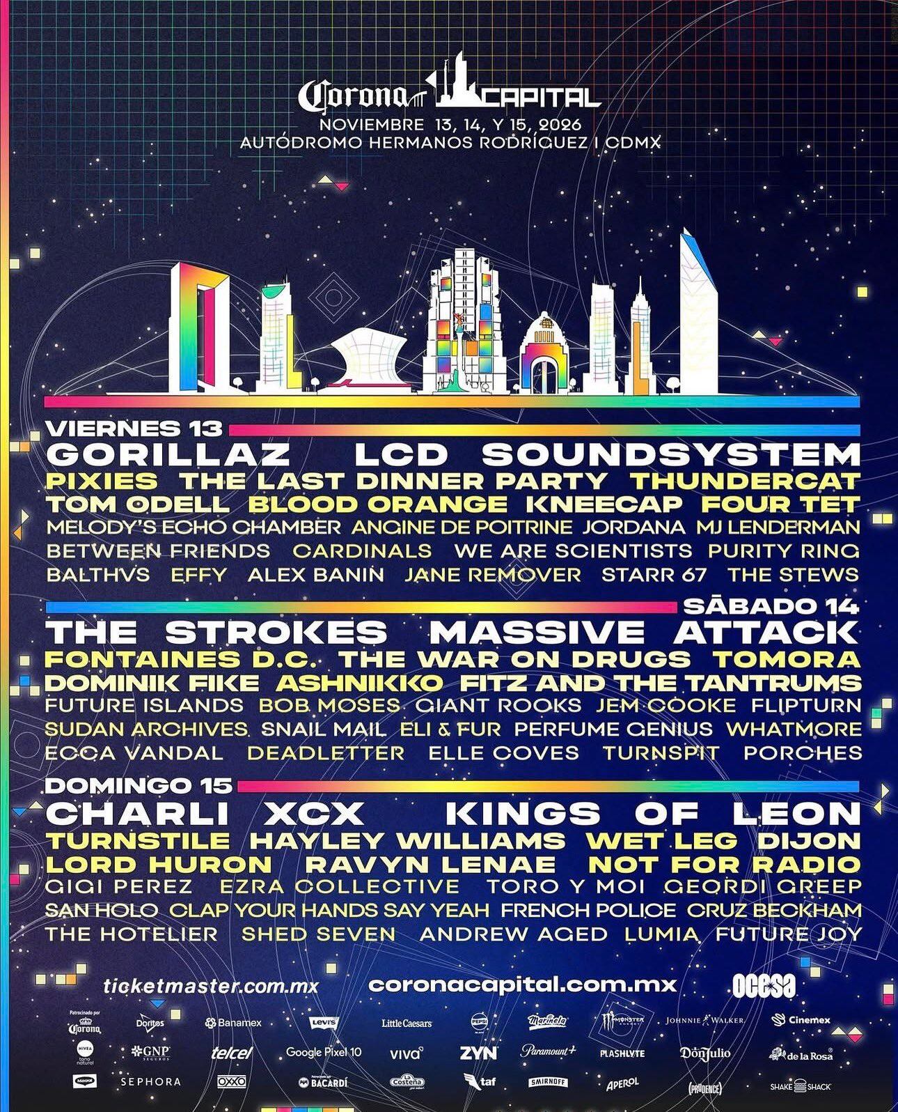 Cartel "tentativo" del Corona Capital 2026