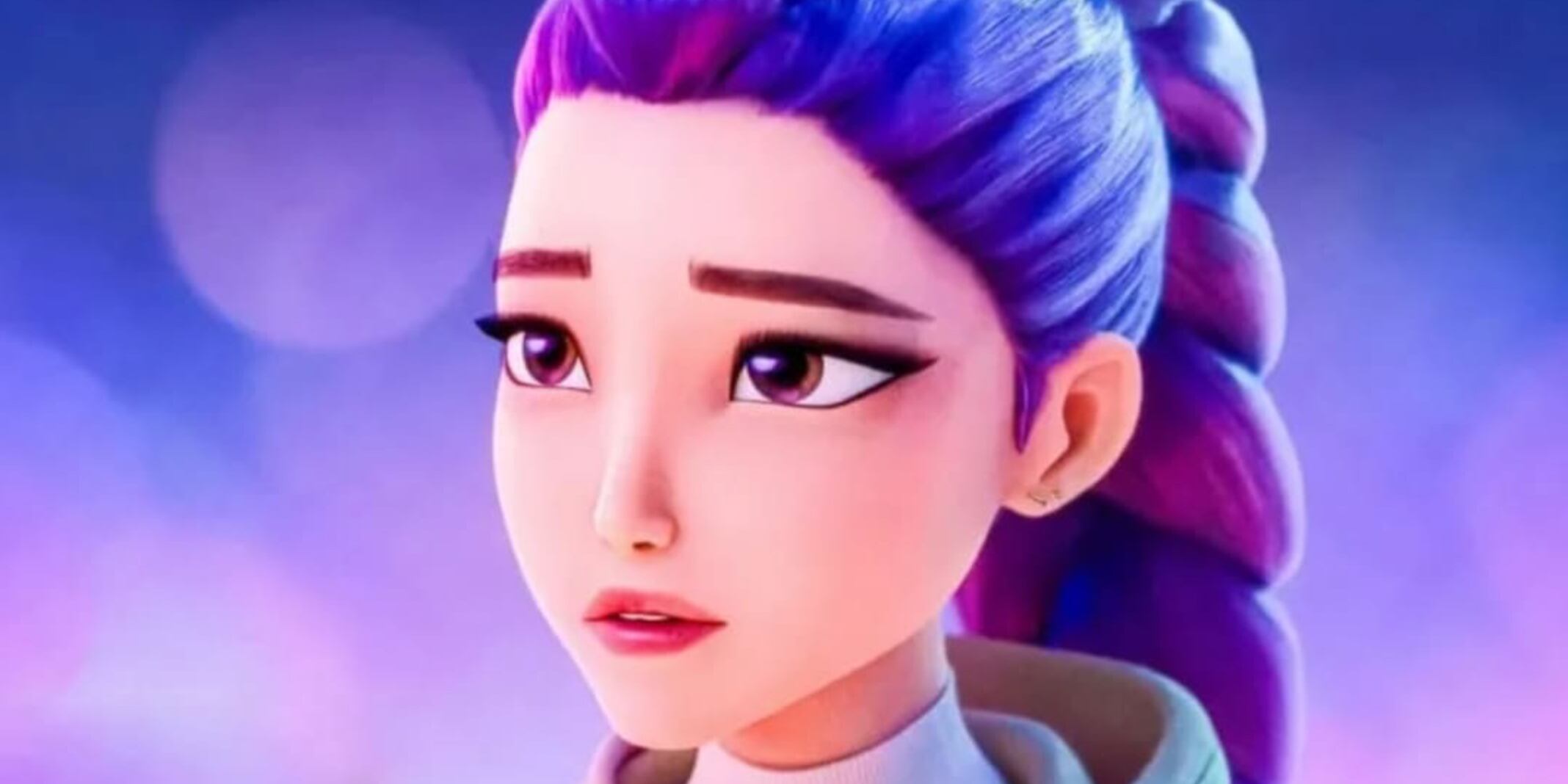 Maquillaje de Rumi de Las Guerreras del Kpop