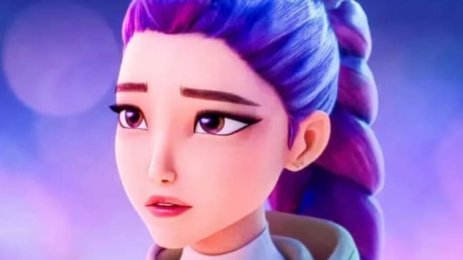 Maquillaje de Rumi de Las Guerreras del Kpop