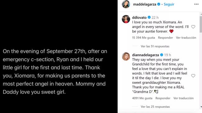 Madison De La Garza, hermana de Demi Lovato, comparte la devastadora pérdida en redes sociales