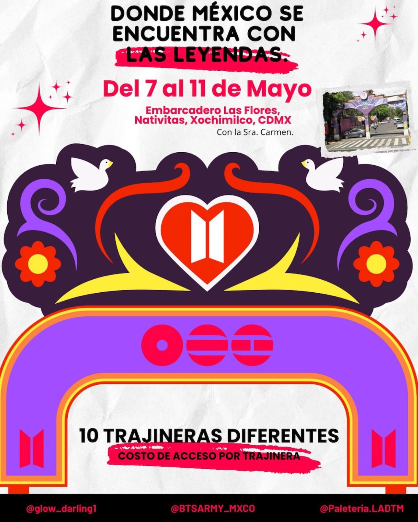 Actividad de BTS en trajineras de Xochimilco