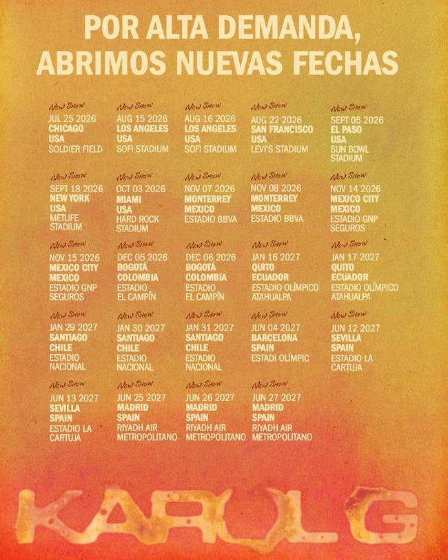 Fechas añadidas para "Viajando Por El Mundo Tropitour"