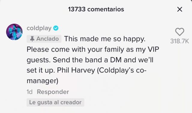 Coldplay regala accesos VIP para niño que se hizo viral por saber que iría a su concierto