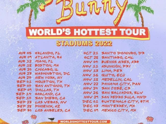Bad Bunny en concierto "World's Hottest Tour"