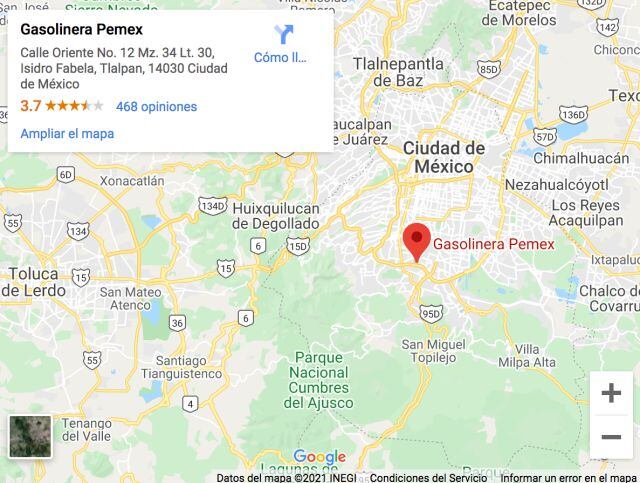 Esta es la dirección en donde el abuelito vende sus gelatinas