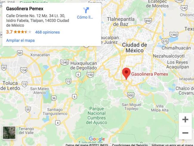 Esta es la dirección en donde el abuelito vende sus gelatinas