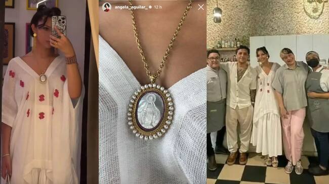 Ángela Aguilar porta medalla de las mujeres embarazadas