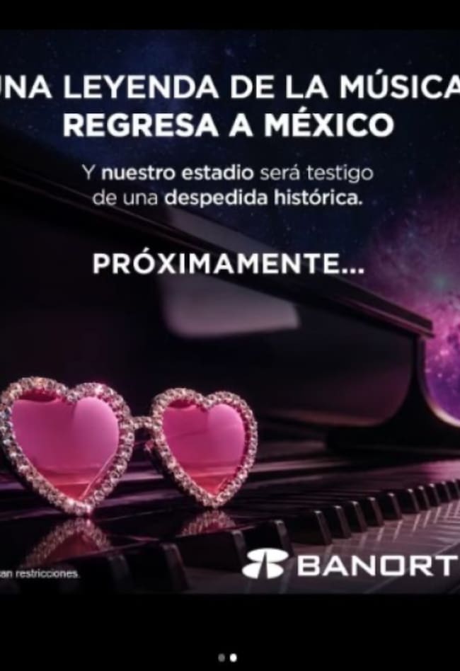 Anuncian posible concierto de Elton John en el Estadio Banorte