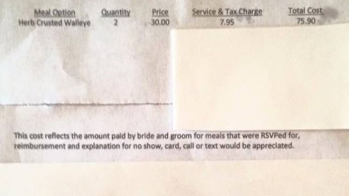 Mujer recibe multa por no asistir a la boda