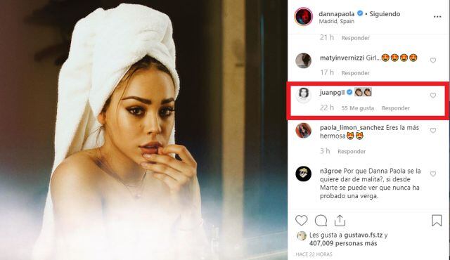 Danna Paola celebra sus 9 millones de seguidores en Instagram y Juan pablo Gil le hace un comentario para halagar su belleza