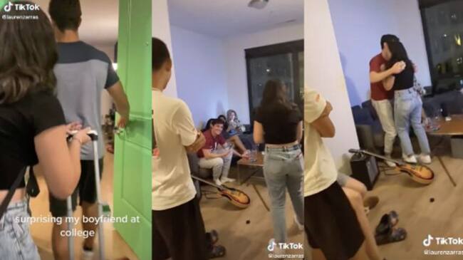 "El chico del sofá": Llegó a sorprenderlo a la universidad ¿y lo cachó siendo infiel?