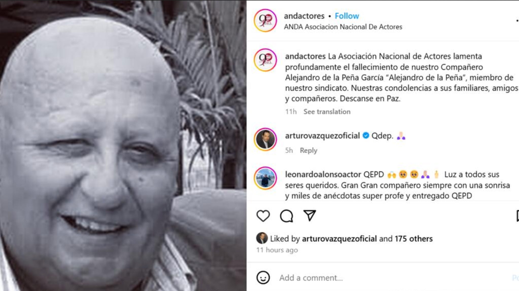 Alejandro de la Peña muerte