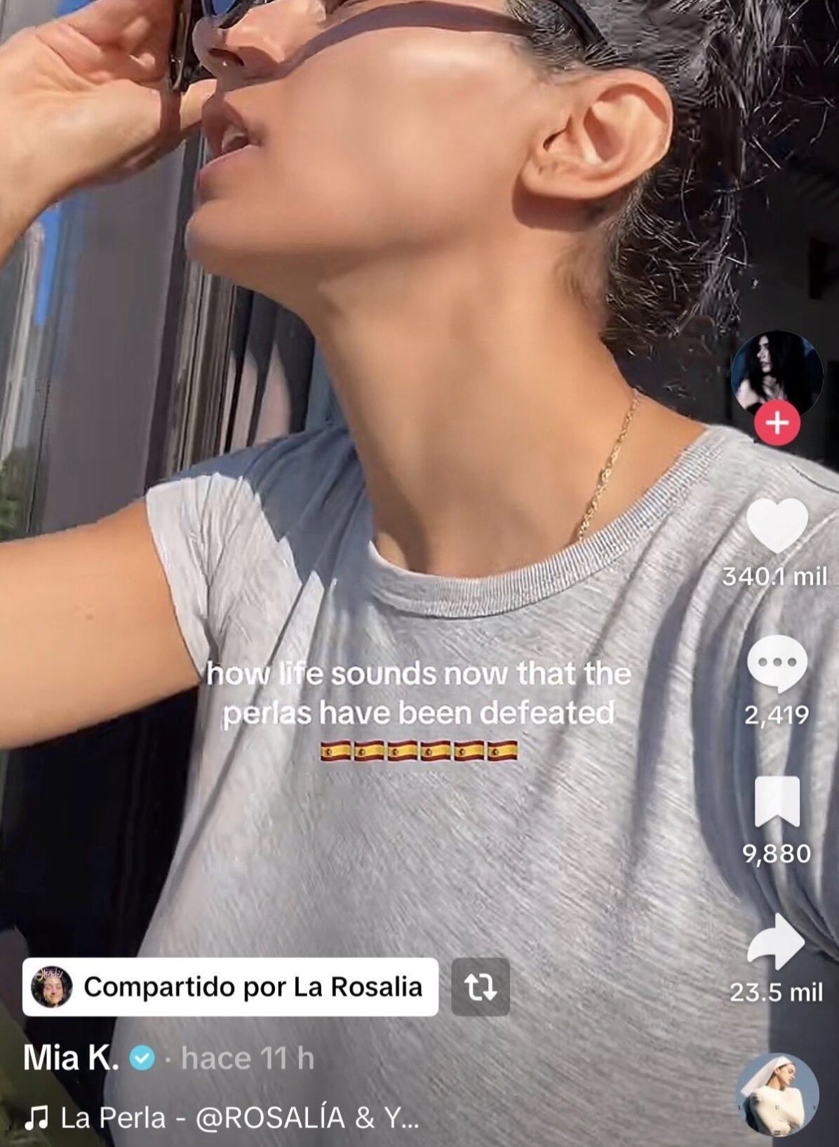 Tik Tok compartido por Rosalía