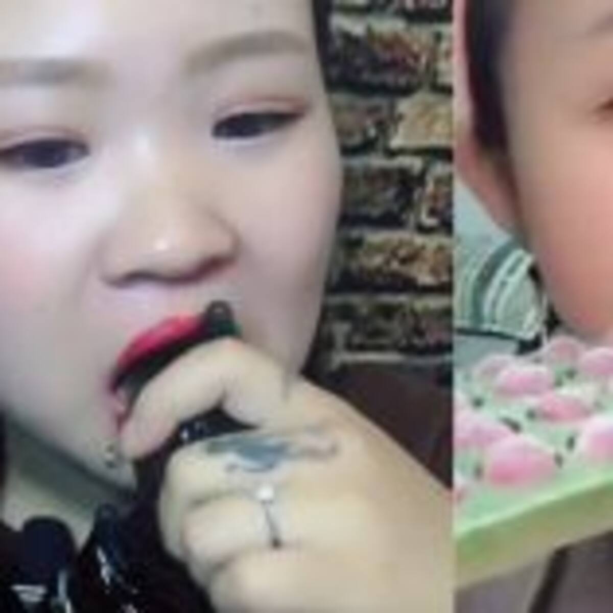 Moda viral china, comer hielo