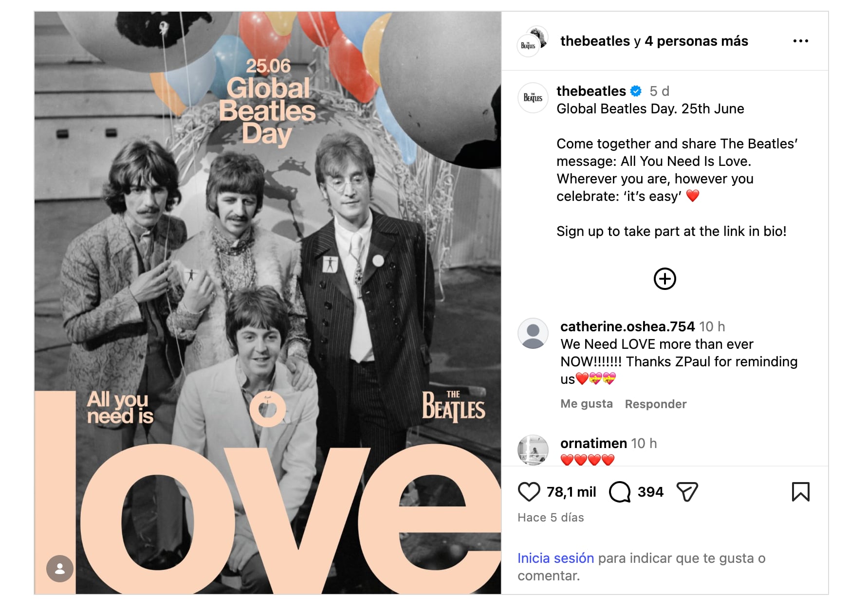 The Beatles confirma su día oficial.