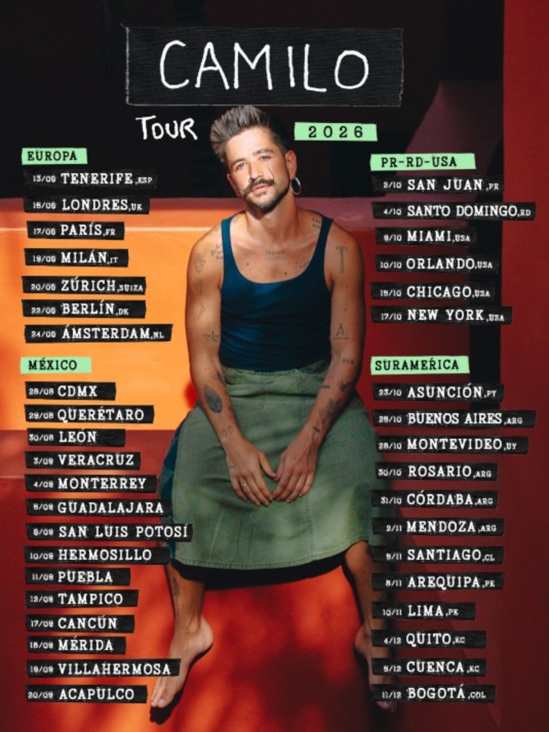 MX-Tour de conciertos de Camilo