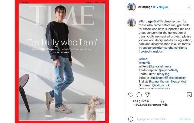 Elliot Page habla sobre su transición a ser un hombre transgénero en la revista Time