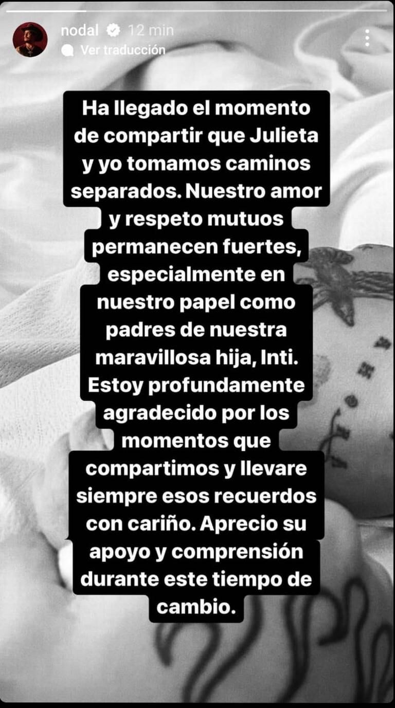 Historia de Christian Nodal terminando con Cazzu