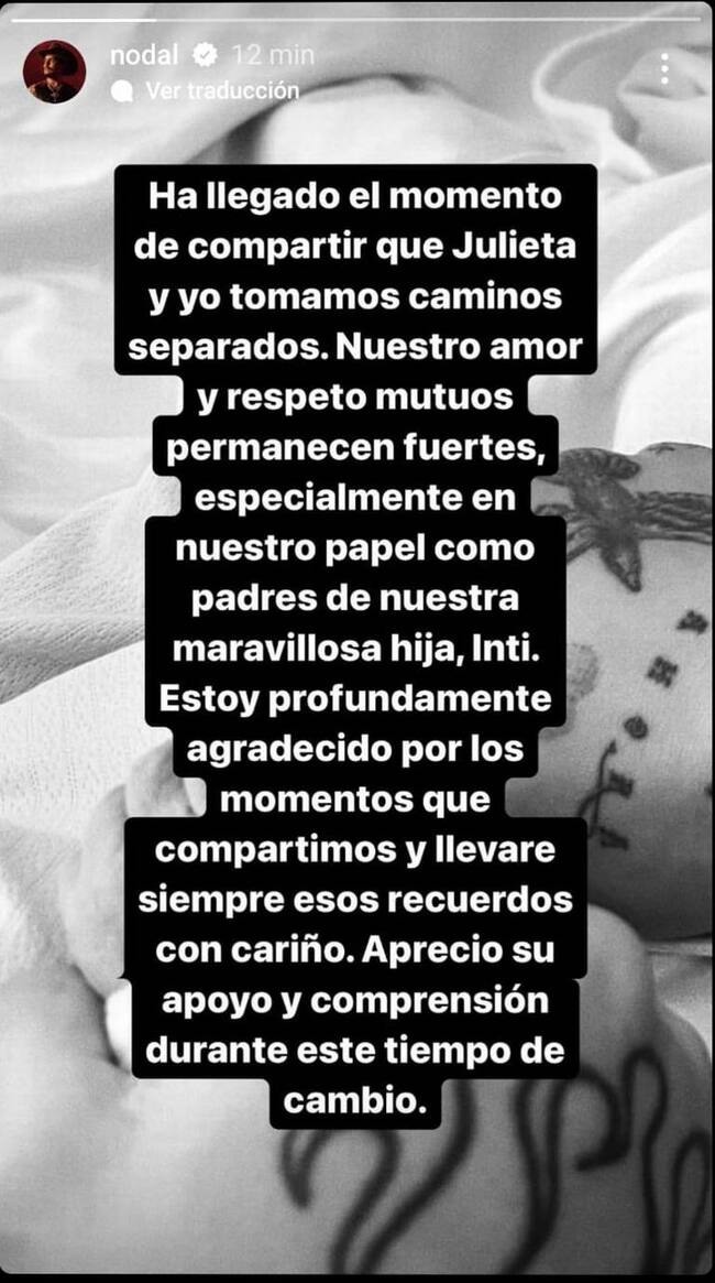 Historia de Christian Nodal terminando con Cazzu