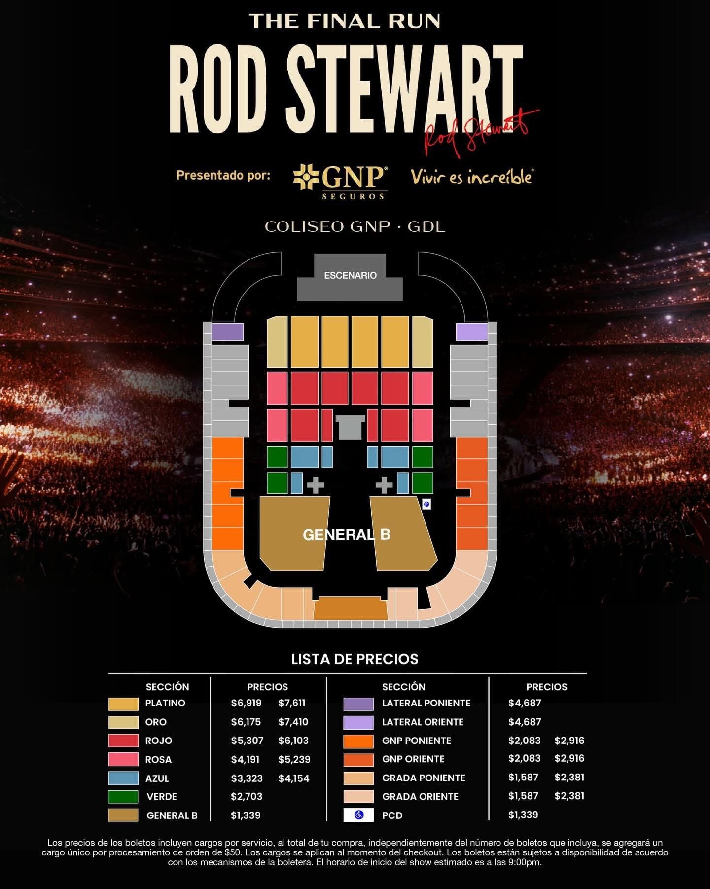 Rod Stewart en México - Mapa GDL