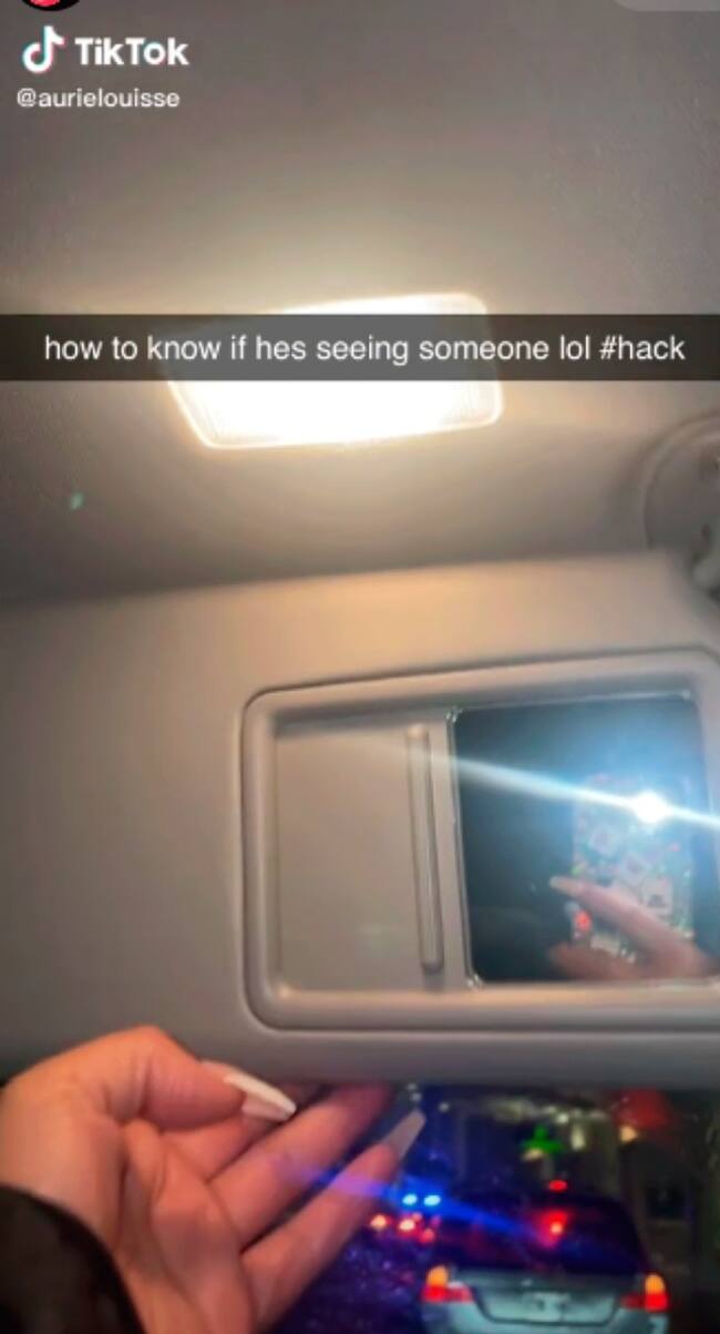 TikToker se hace viral por truco para saber si tu pareja e infiel, solo con el espejo del auto