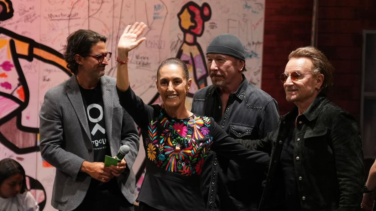 U2 y Claudia Sheinbaum juntos ¿qué hacía la banda con la presidenta de México?