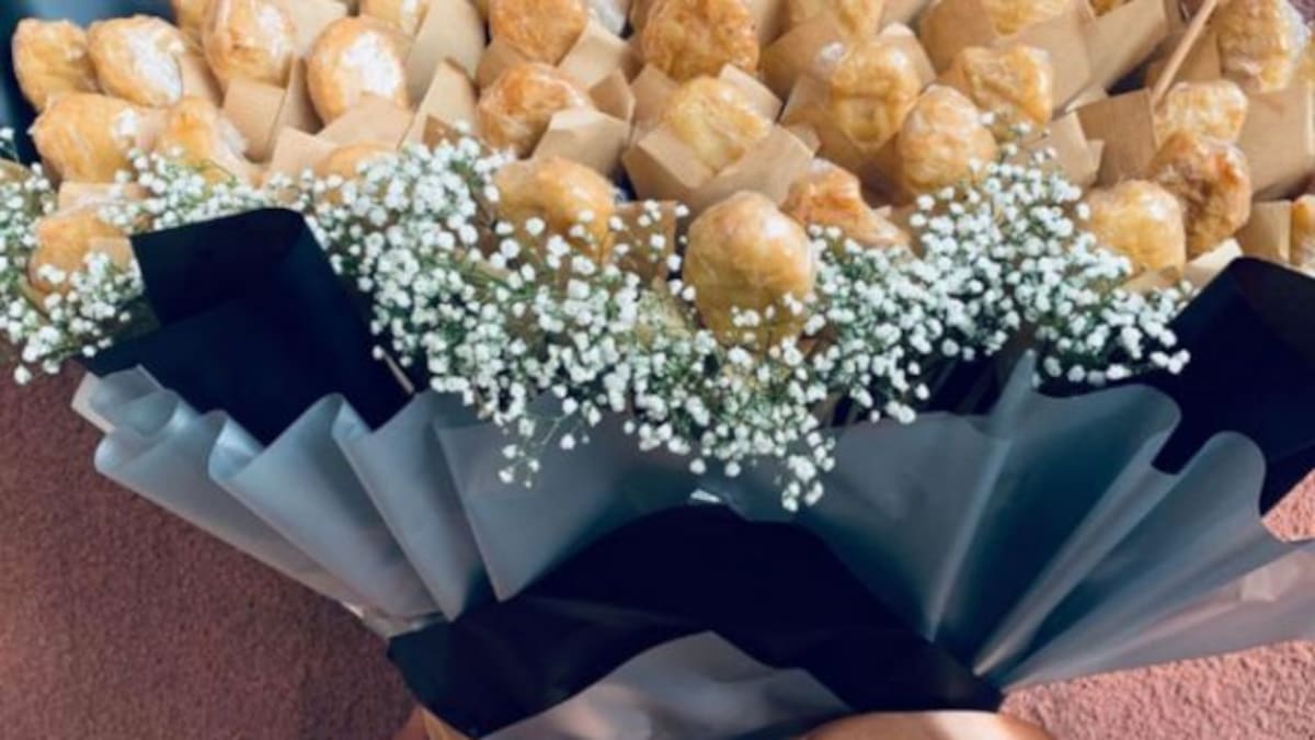 Adiós ramo de flores. Hola ramo de nuggets de pollo