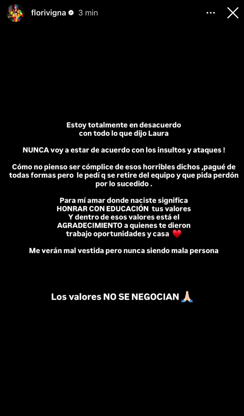 Las declaraciones de Flor Vigna