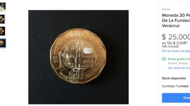 Moneda conmemorativa a la fundación de Veracruz