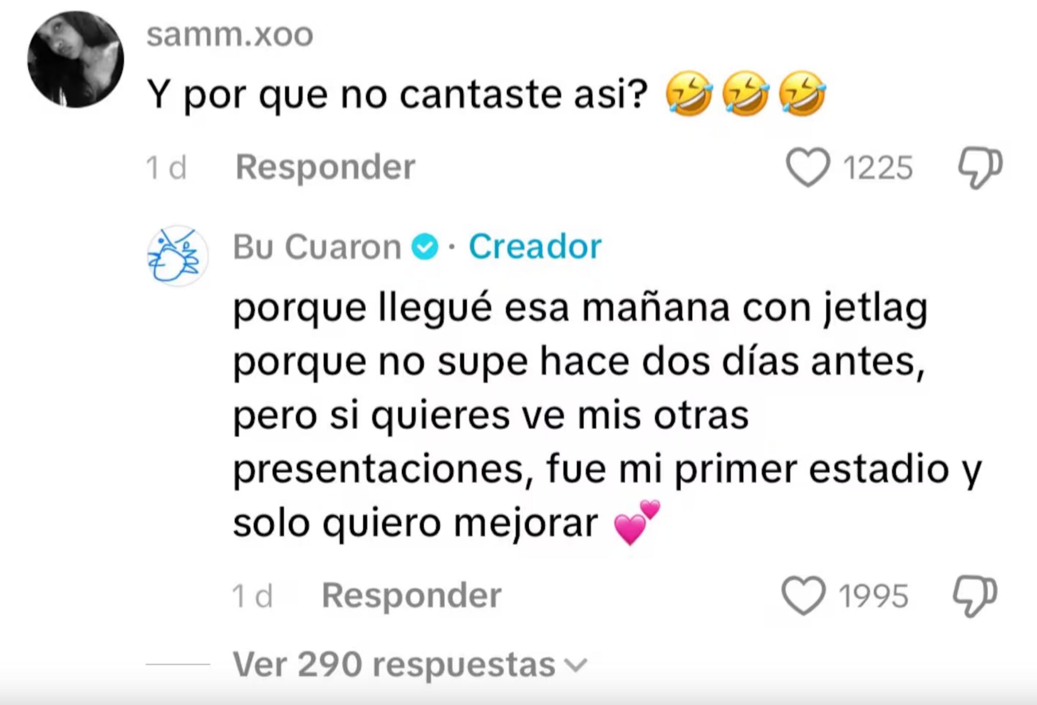 Bu cuarón justifica su desempeño en el concierto de Dua Lipa