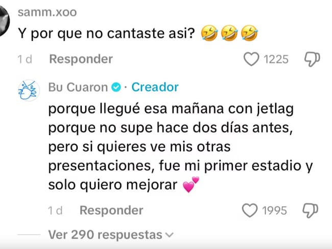 Bu cuarón justifica su desempeño en el concierto de Dua Lipa