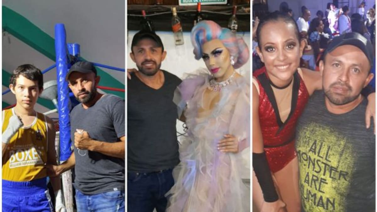Papá se hace viral por foto apoyando a sus hijos: un boxeador, una diva drag y una bailarina