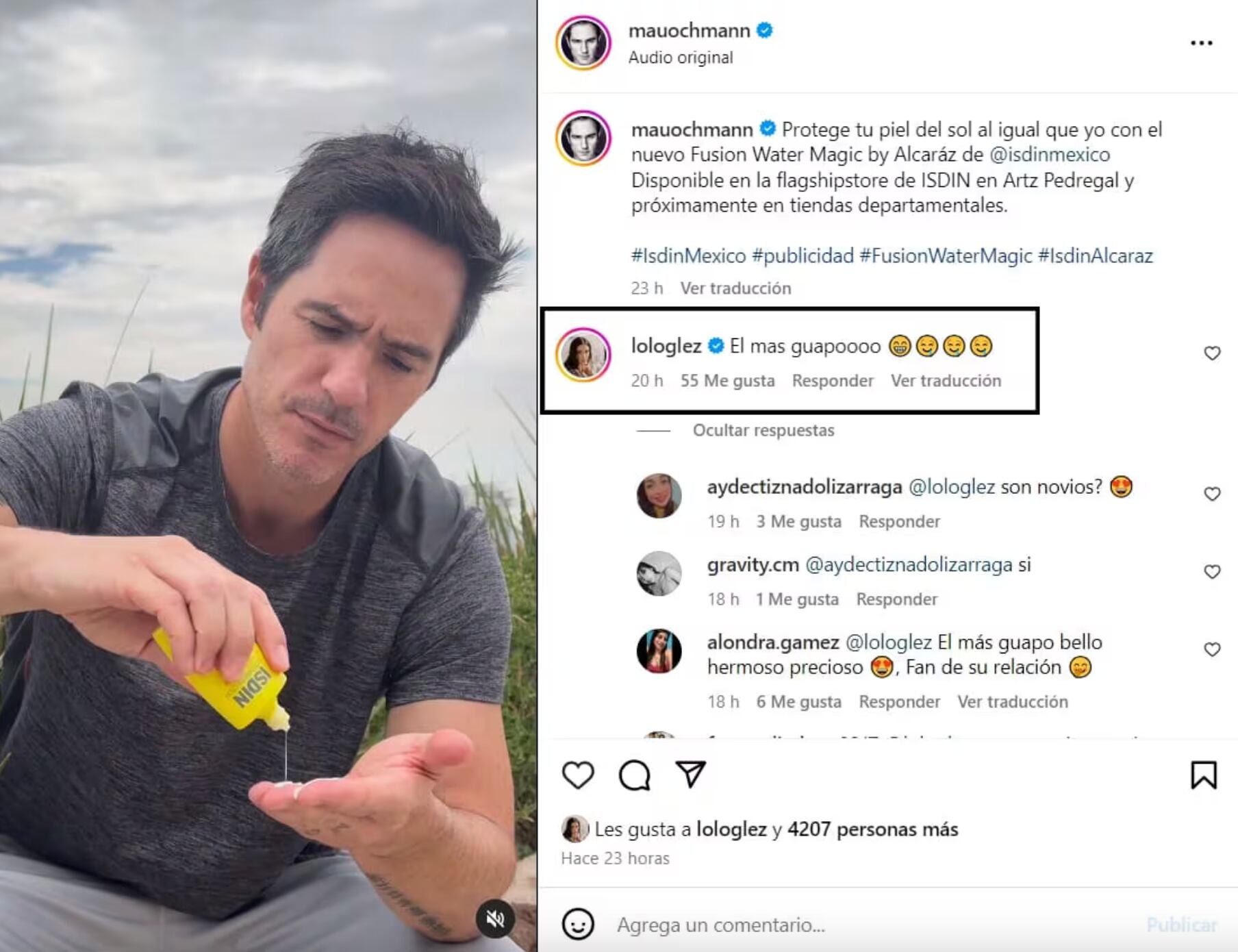 Mauricio Ochmann y Lorena González se han estado mandando mensajes cariñosos en las redes sociales