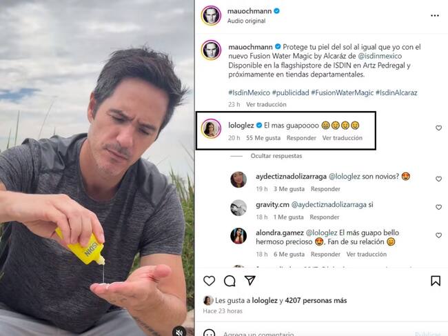 Mauricio Ochmann y Lorena González se han estado mandando mensajes cariñosos en las redes sociales