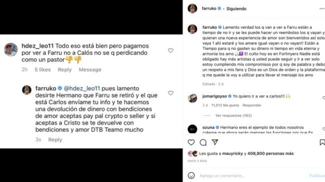 Farruko se disculpa por sus canciones, habla de su conversión a Dios y ofrece reembolso a quien lo critique