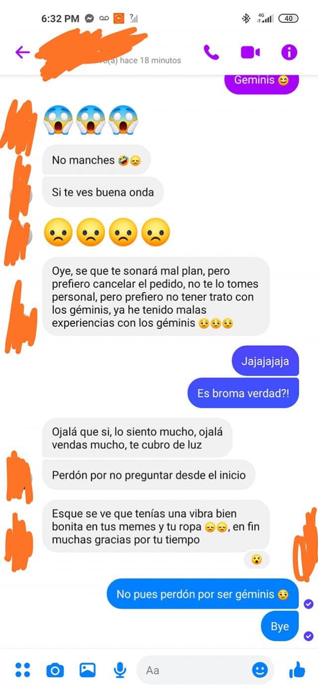 Le cancela compra por su signo zodiacal, es géminis