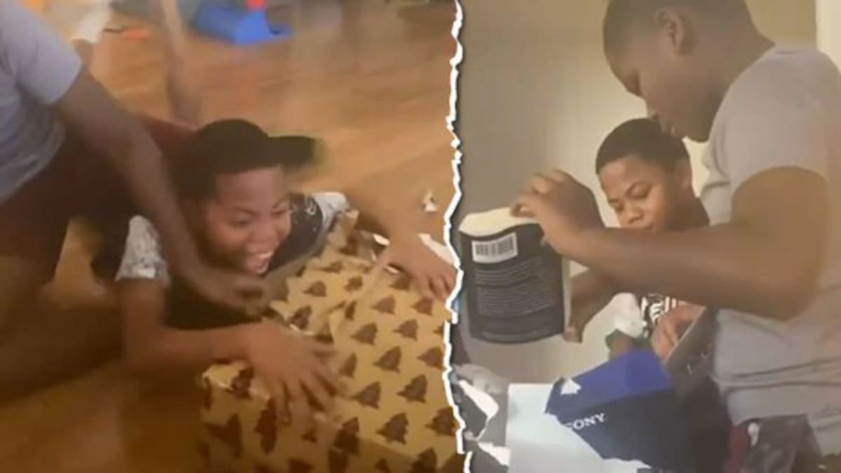 Padres rellenan caja de PS5 con libros, reacción de sus hijos se viraliza