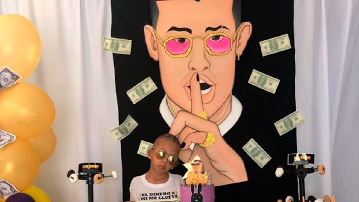 Niño es tan fan de Bad Bunny que su fiesta de cumpleaños fue de él
