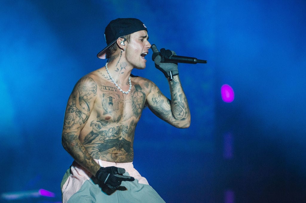 BUDAPEST, HUNGARY - AUGUST 12: Justin Bieber performs on day three of Sziget Festival 2022 on Óbudai-sziget Island on August 12, 2022 in Budapest, Hungary. (Photo by Joseph Okpako/WireImage)