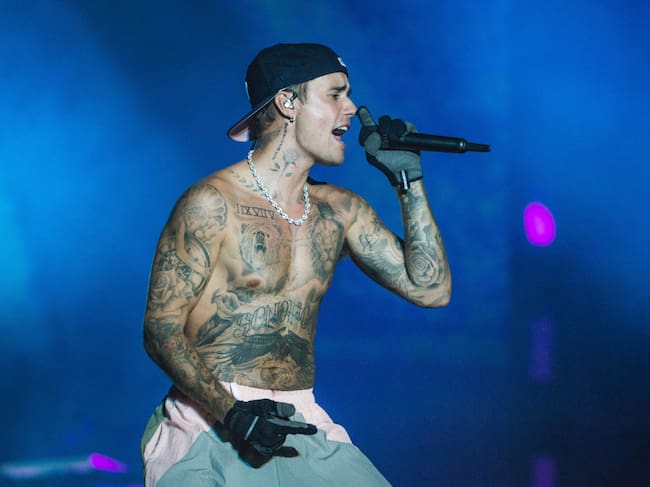 BUDAPEST, HUNGARY - AUGUST 12: Justin Bieber performs on day three of Sziget Festival 2022 on Óbudai-sziget Island on August 12, 2022 in Budapest, Hungary. (Photo by Joseph Okpako/WireImage)