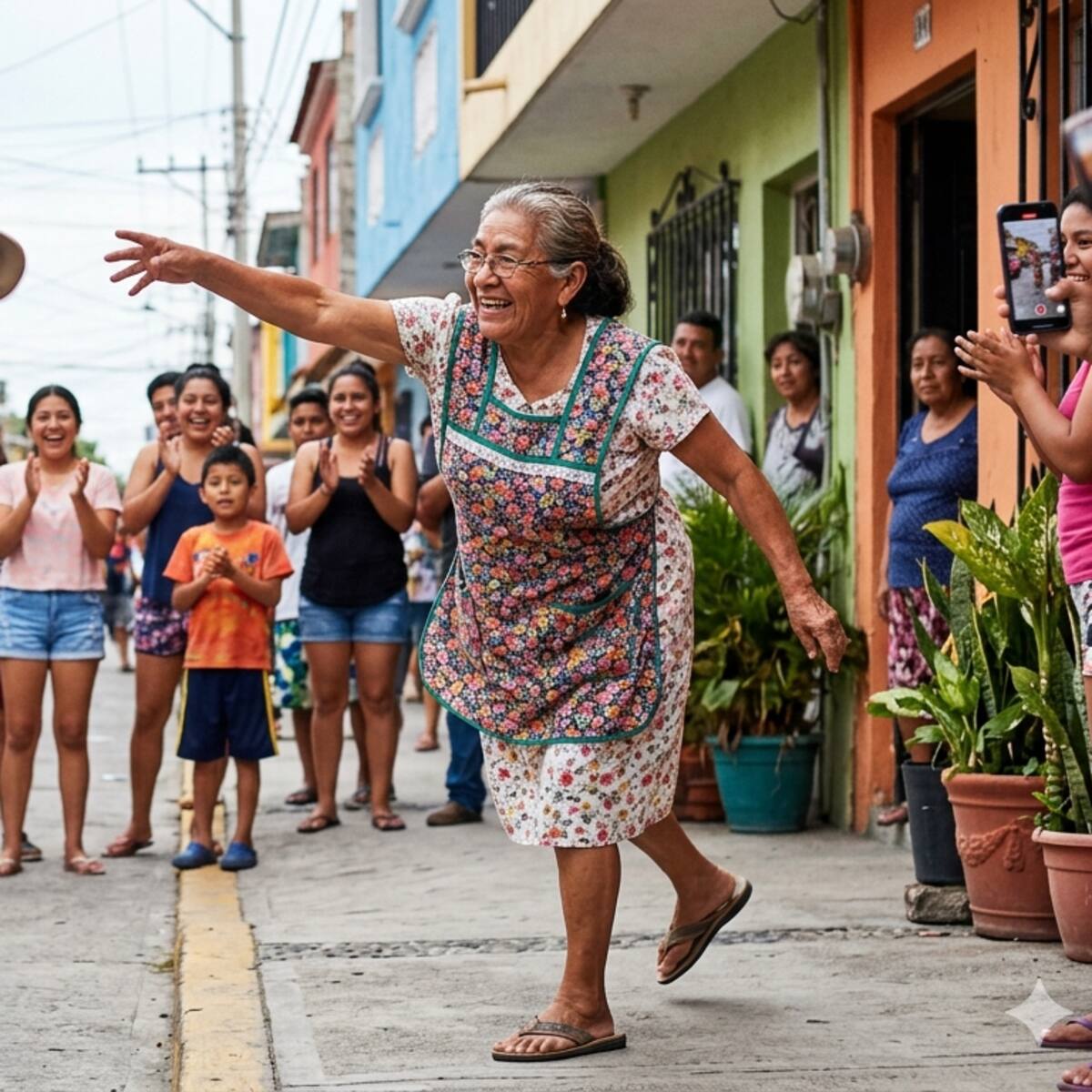 Esta abuelita demostró que es una experta en el lanzamiento de chancla y su hazaña se hace viral