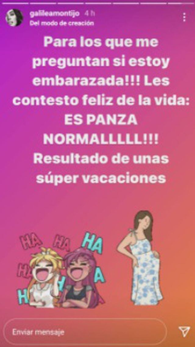 Galilea Montijo responde a las críticas por su panza