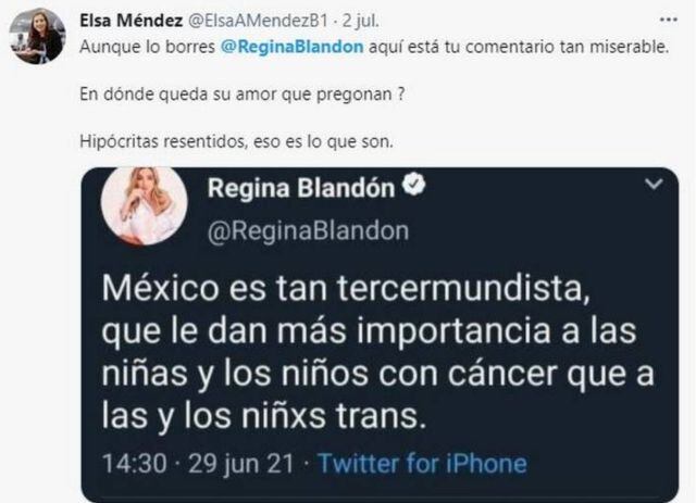 Supuesto tweet de Regina Blandón se hace viral, ella se defiende de la polémica