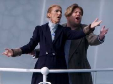 Céline Dion y James Corden recrean icónica escena de "Titanic"