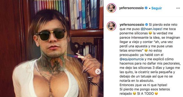 Yeferson Cossio, un influencer colombiano, dice &quot;sí a todo&quot; y cumplió el reto de ponerse implantes