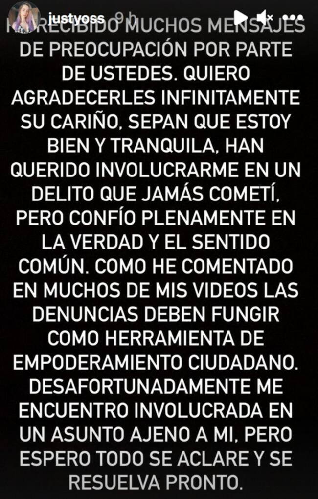 Ésto es lo que ha dicho la youtuber hasta el momento...