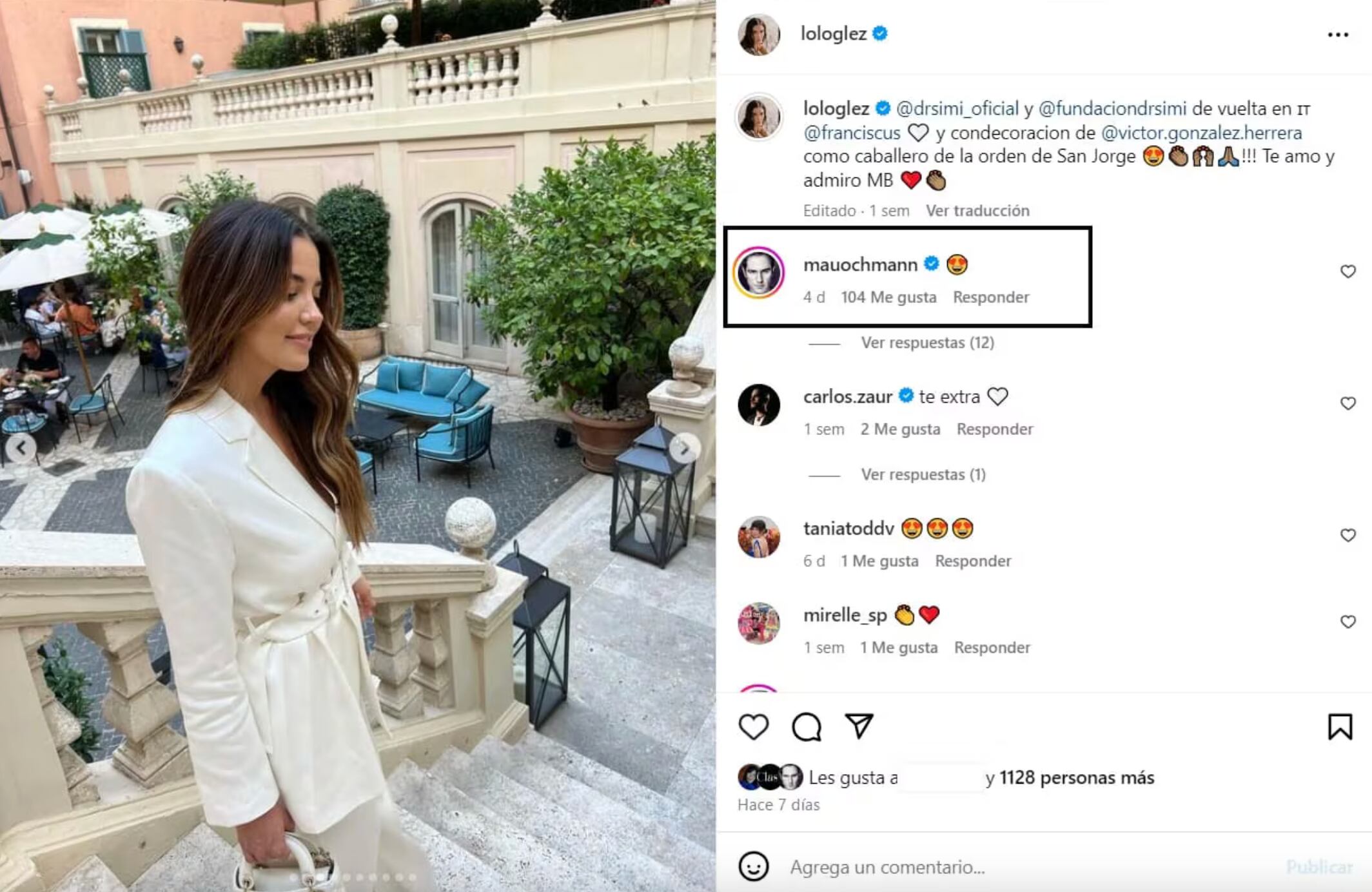 Mauricio Ochmann y Lorena González se han estado dejando mensajes en las redes sociales