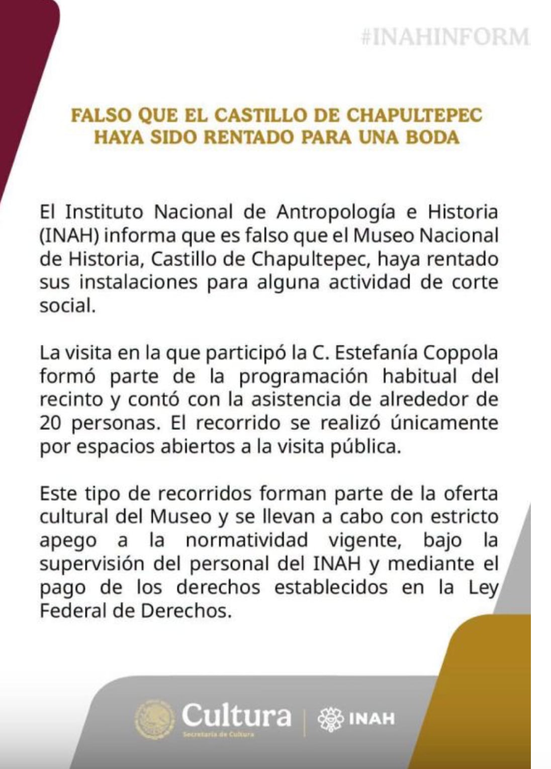 Renta Castillo de Chapultepec, influencer